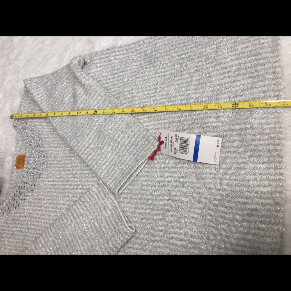 Ruby Rd. silver Eyelash Sweater - Picture 8 of 8